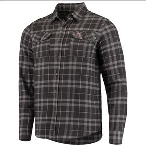Antigua Texas A&M flannel button down gray
